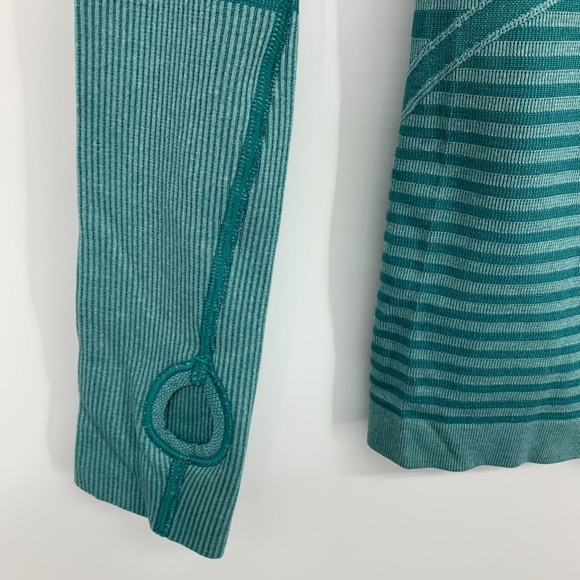 lululemon athletica Teal Striped Long Sleeve Top - Picture 6 of 13